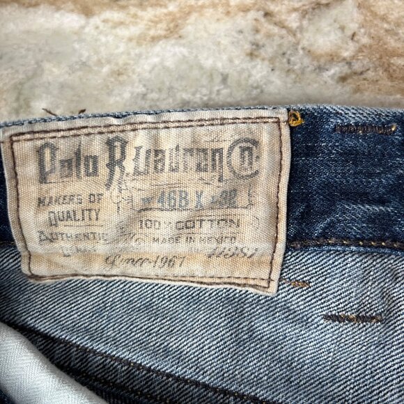 Polo Ralph Lauren Mens Classic Fit Straight Leg Blue Denim Jeans Size 46x32 - Picture 5 of 13